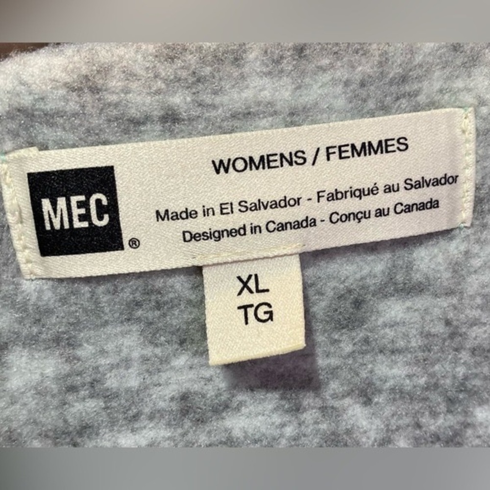 MEC Jacket Women’s XL Soft-shell Zip Up Pockets Collar Mint Green